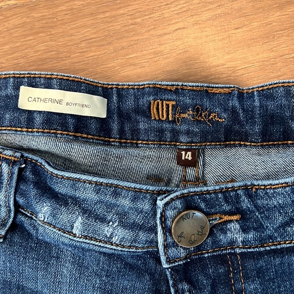 Kut From The Kloth Catherine Boyfriend Mid Rise Blue Denim SZ 14 - Picture 2 of 4